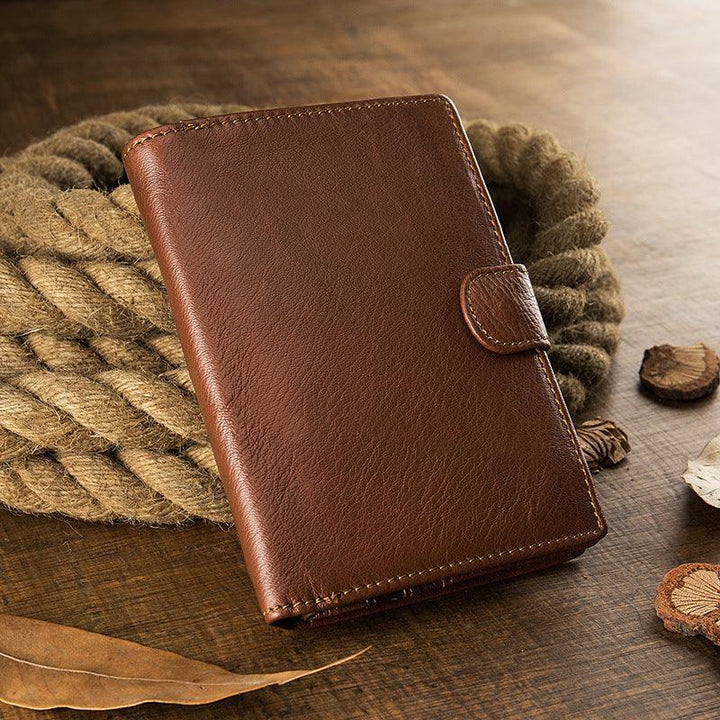 Men's Handmade Literary Vertical Leather Wallet - Trendha