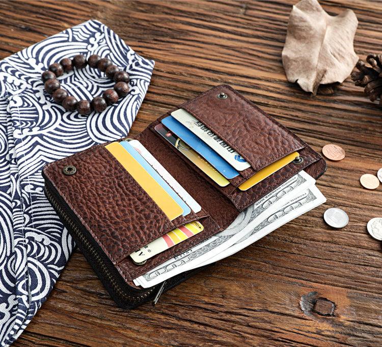 Men's High-end Short Wallet Buckle Top Layer Cowhide - Trendha