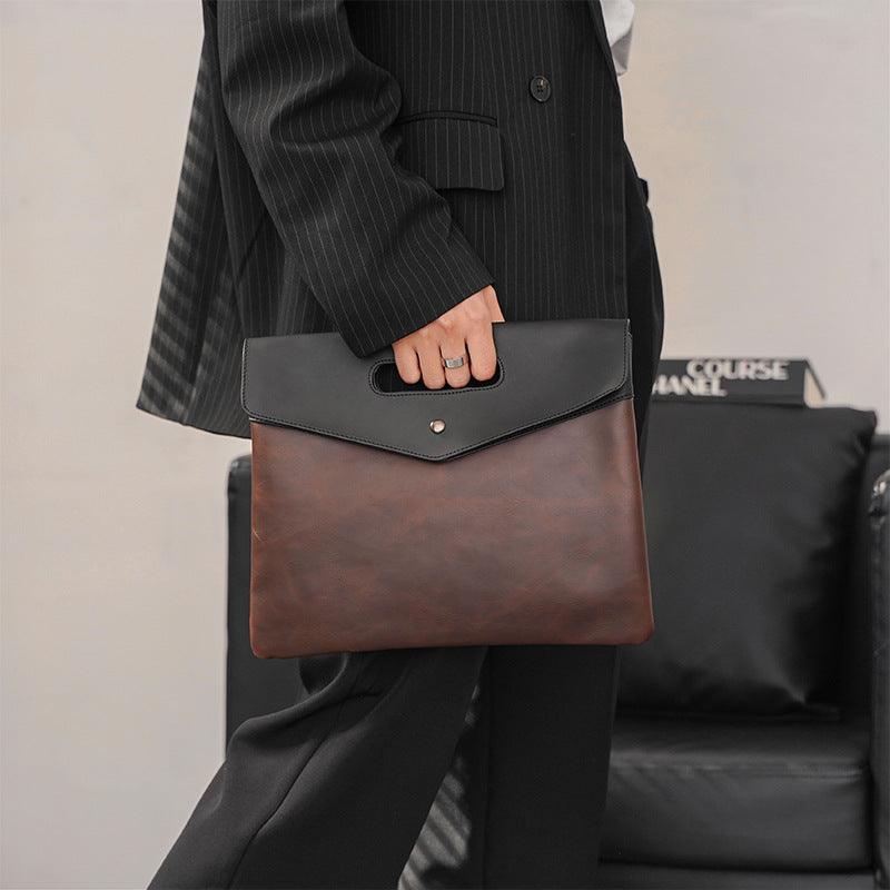 Men's Horseskin Trend Clutch File Bag - Trendha