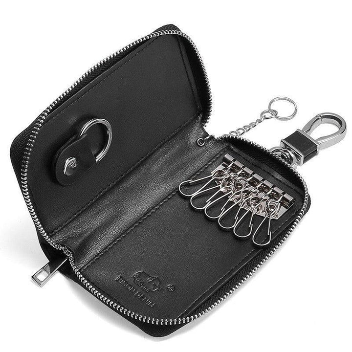 Men's Large-capacity Zipper Real Cowhide Card Case - Trendha