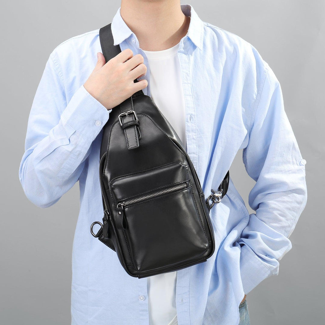 Men's Leather Chest Bag Crossbody Men's Style - Trendha