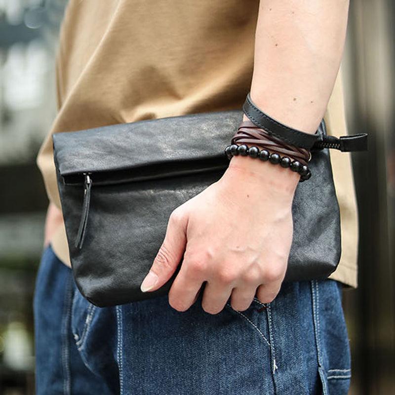 Men's Leather Mini Diagonal Bag - Trendha