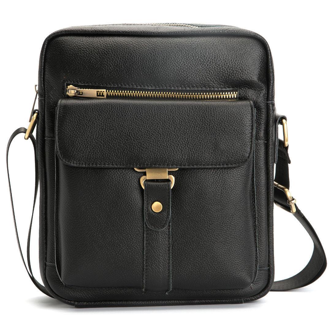 Men's Leather One-shoulder Briefcase - Trendha