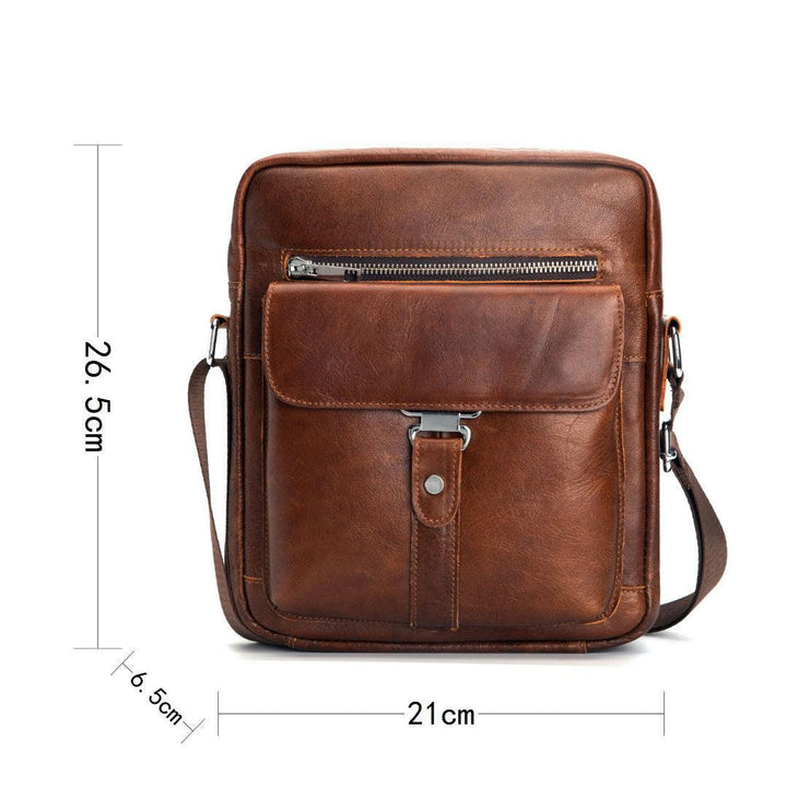 Men's Leather One-shoulder Briefcase - Trendha