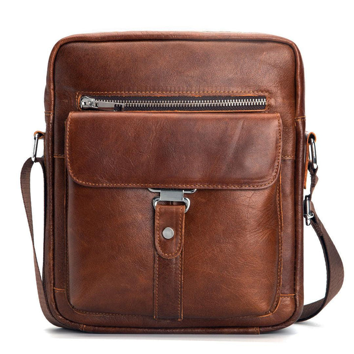 Men's Leather One-shoulder Briefcase - Trendha