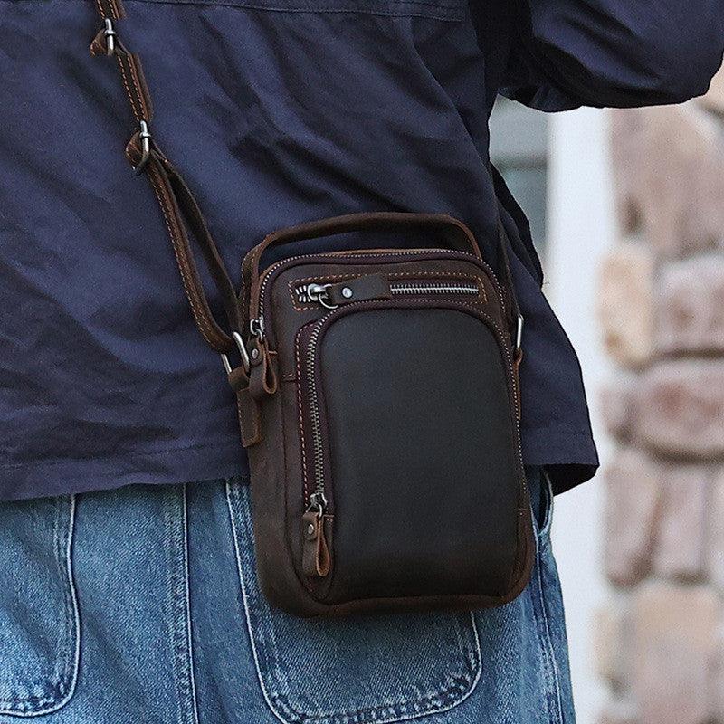 Men's Leather Vintage Messenger Bag Casual Shoulder - Trendha