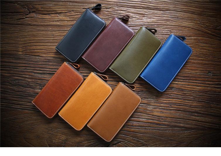 Men's Long Wallet Leather Zipper Wallet Layer - Trendha