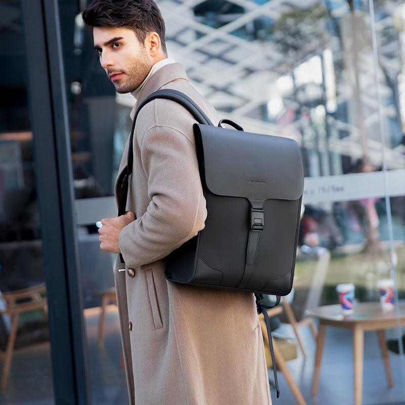 Men's Magnetic Buckle Fashion Computer Backpack Leisure Student Bag - Trendha