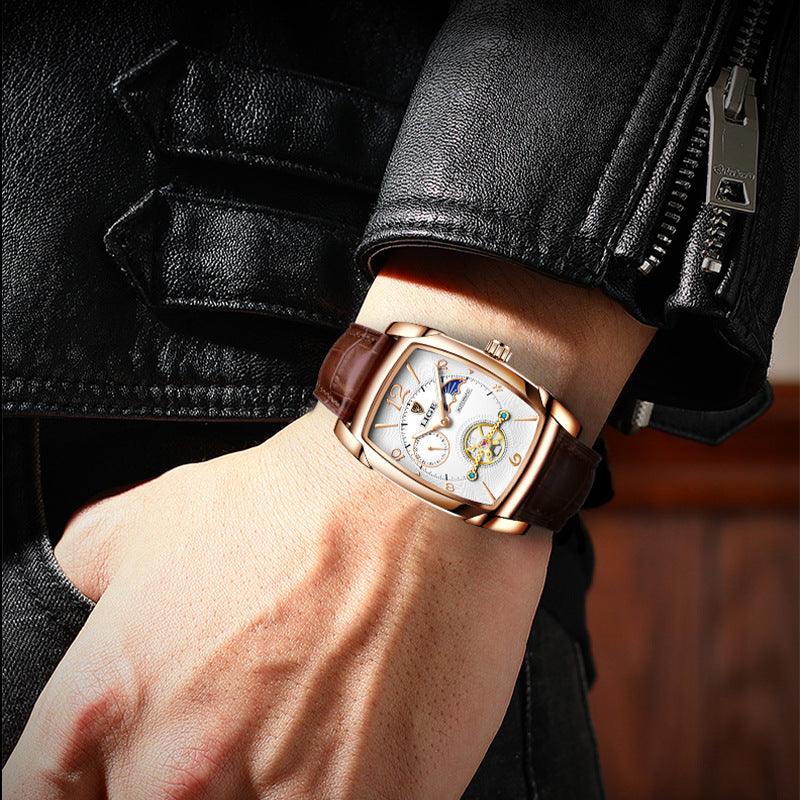 Men's Mechanical Watches Square Case Multifunctional Waterproof - Trendha