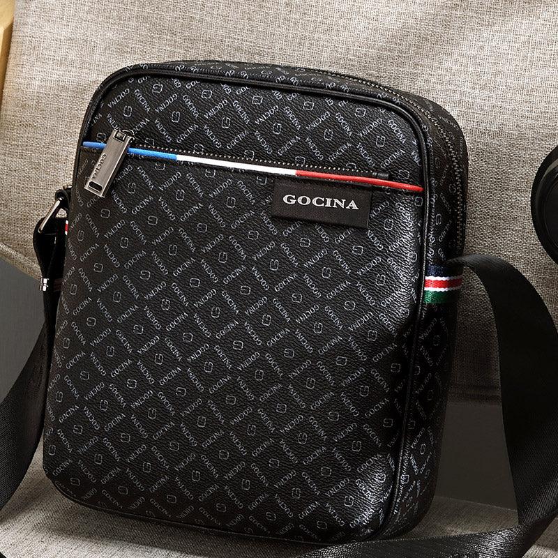 Men’s Geometric PVC Messenger Bag