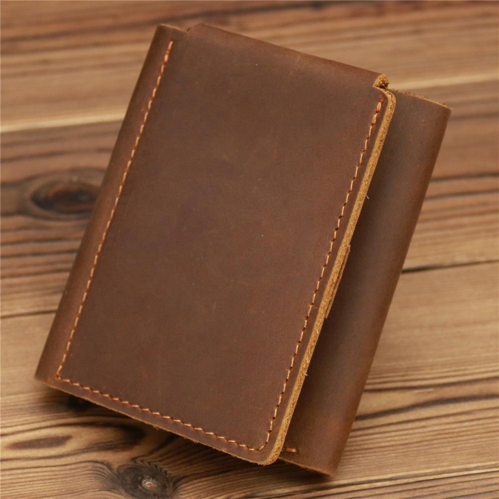 Men's Retro Crazy Horse Leather Wallet - Trendha