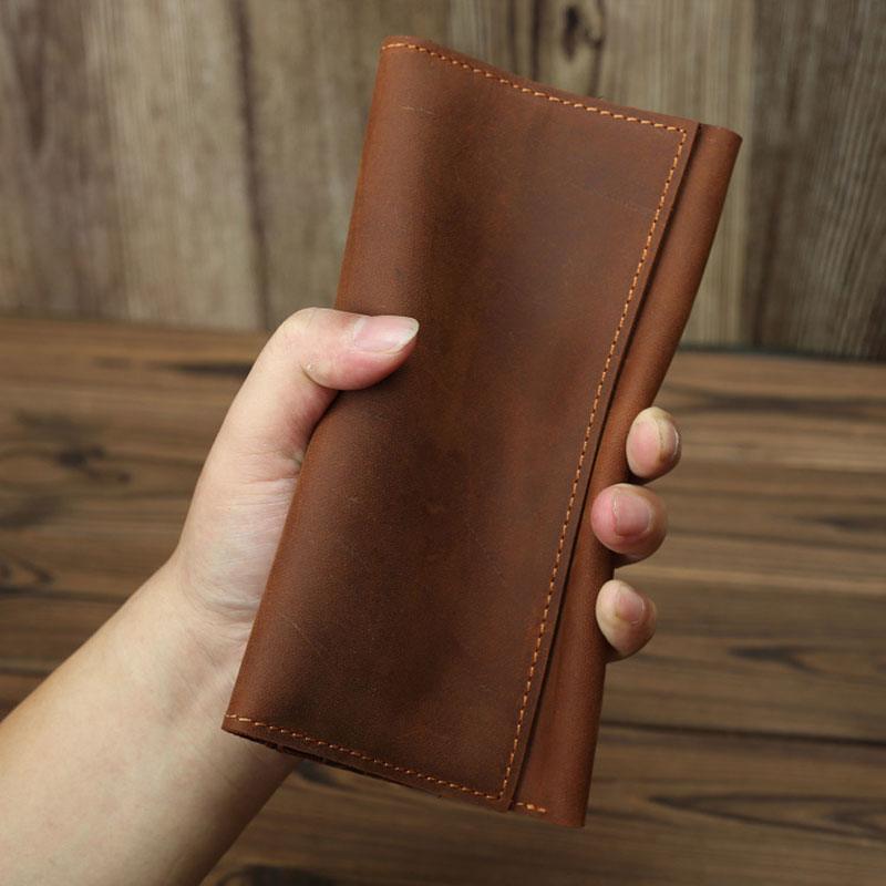 Men's Retro Handmade Long Wallet - Trendha