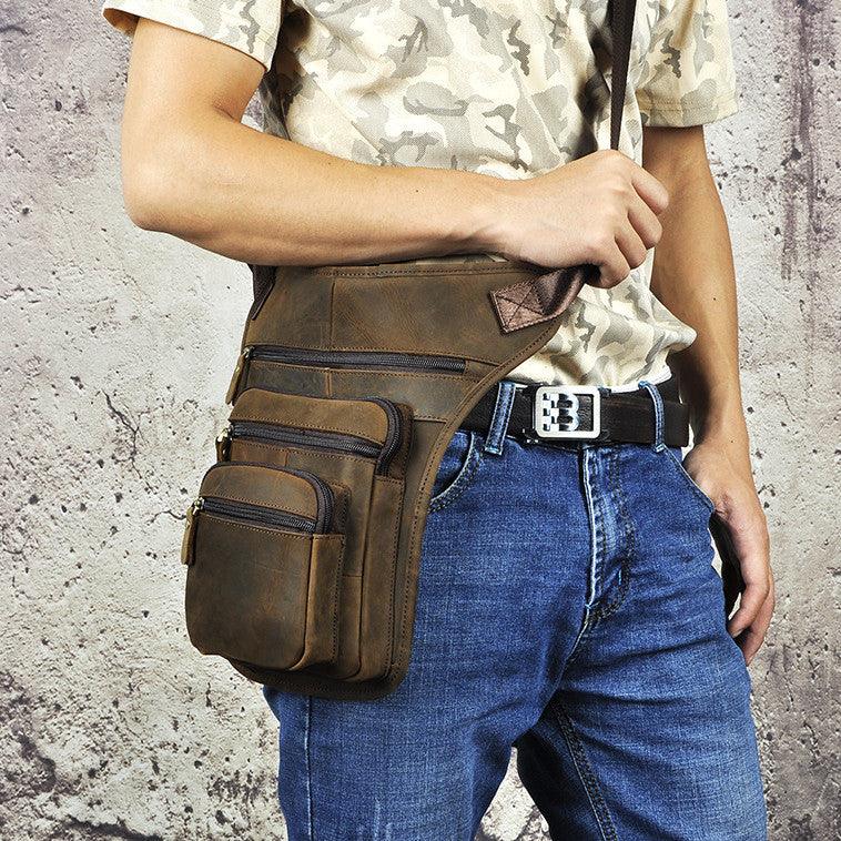 Men's Retro Outdoor Cell Phone Camera Waist Bag - Trendha