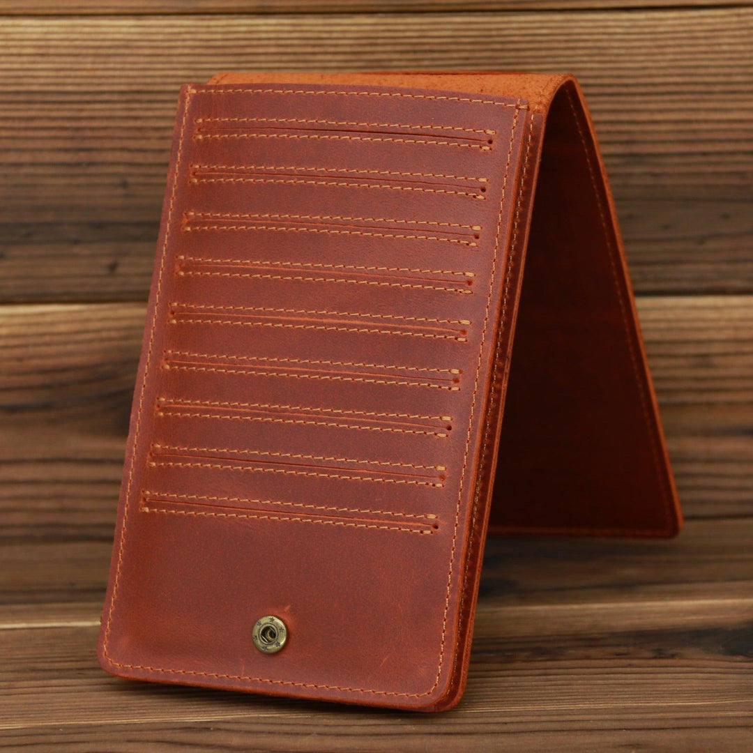 Men's Simple Leather Long Phone Bag - Trendha