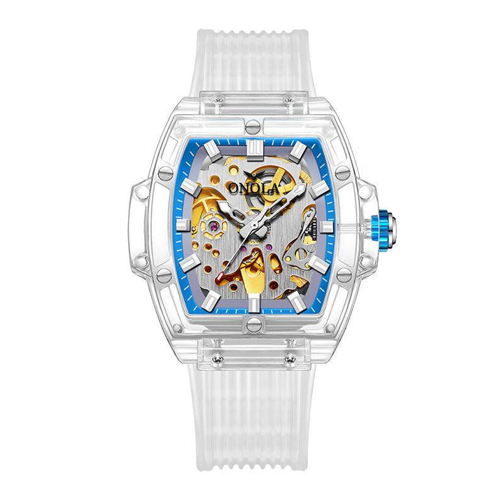 Men's Skeleton Automatic Mechanical Silicone Watch - Trendha