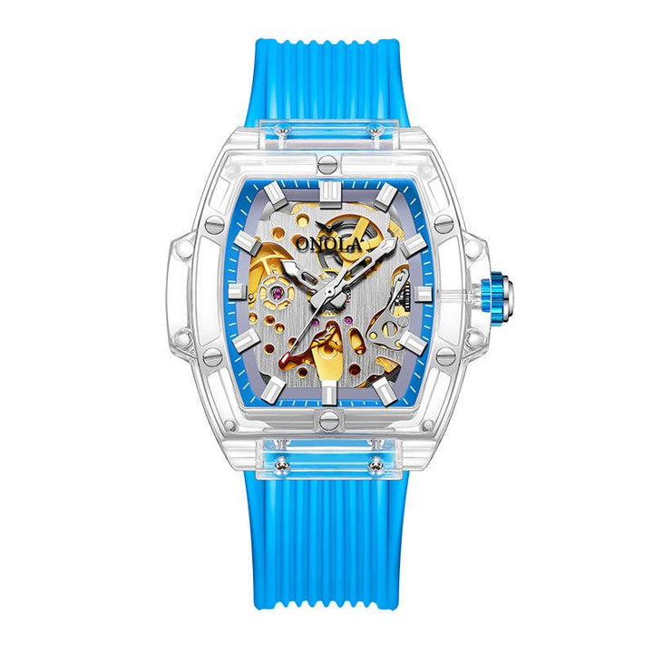 Men's Skeleton Automatic Mechanical Silicone Watch - Trendha