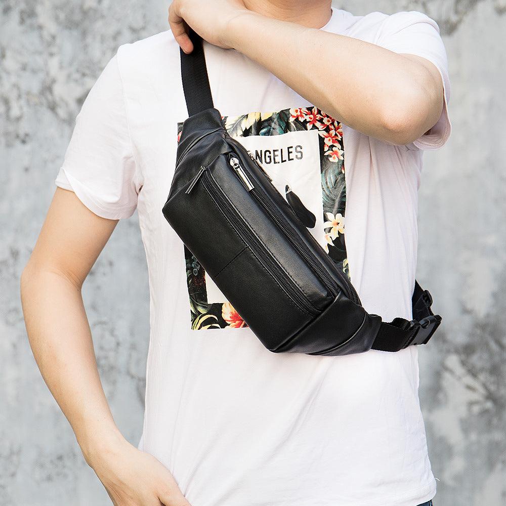 Men's Sports Sheepskin Diagonal Chest Bag - Trendha