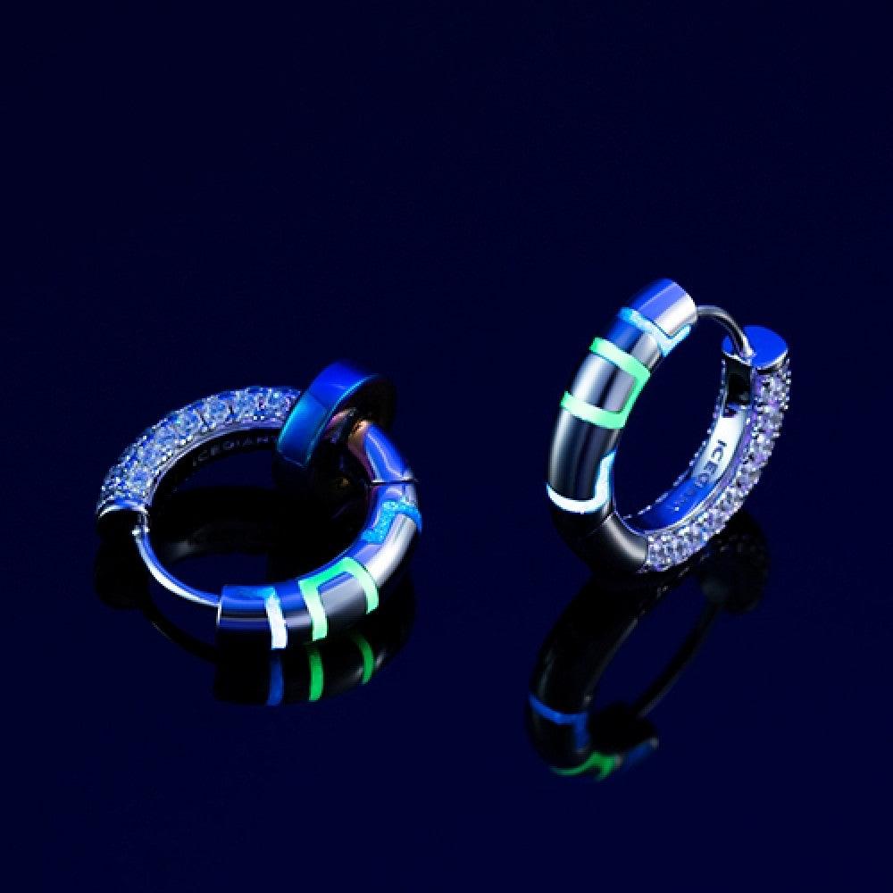 Men's Sterling Silver Luminous Earrings - Trendha