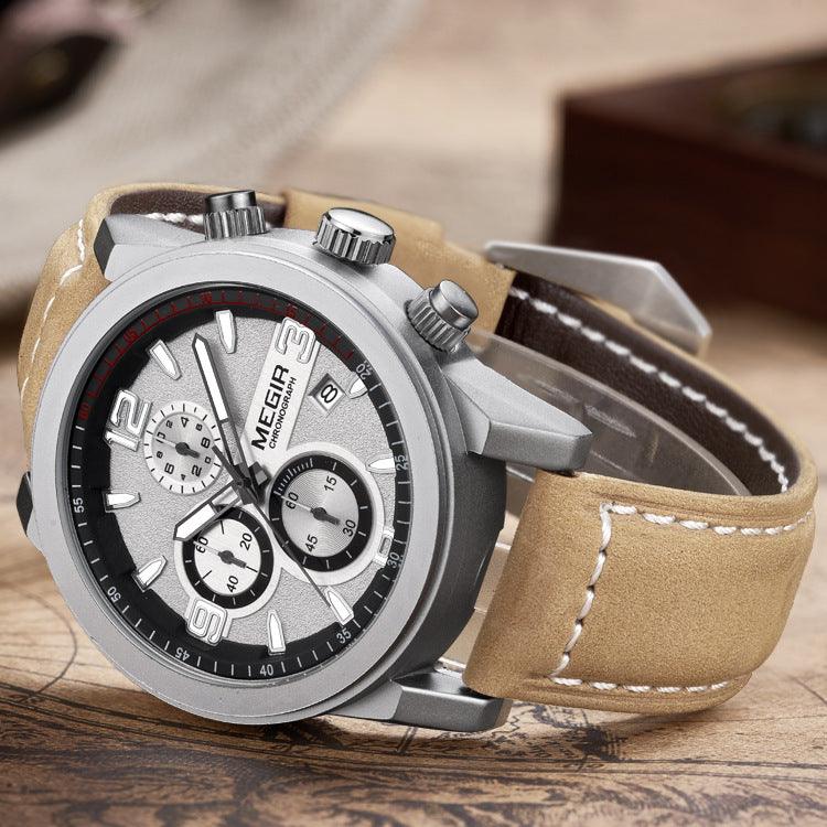 Men's Watch Men's Watch Three Eyes Luminous Waterproof Sports Watch - Trendha