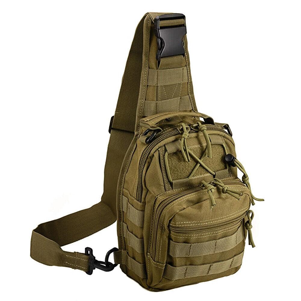 Mens Backpack Waterproof Tactical Sling Chest Pack Shoulder Bag Outdoor Hiking - Trendha