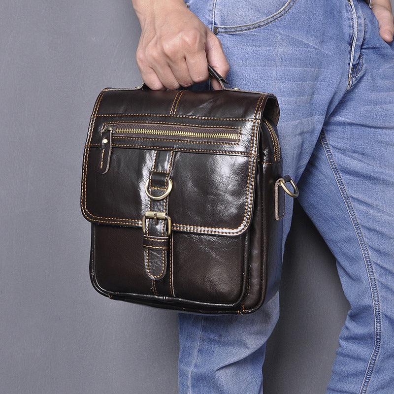 Mens Fashion Casual Multifunctional Leather Shoulder Crossbody Bag - Trendha