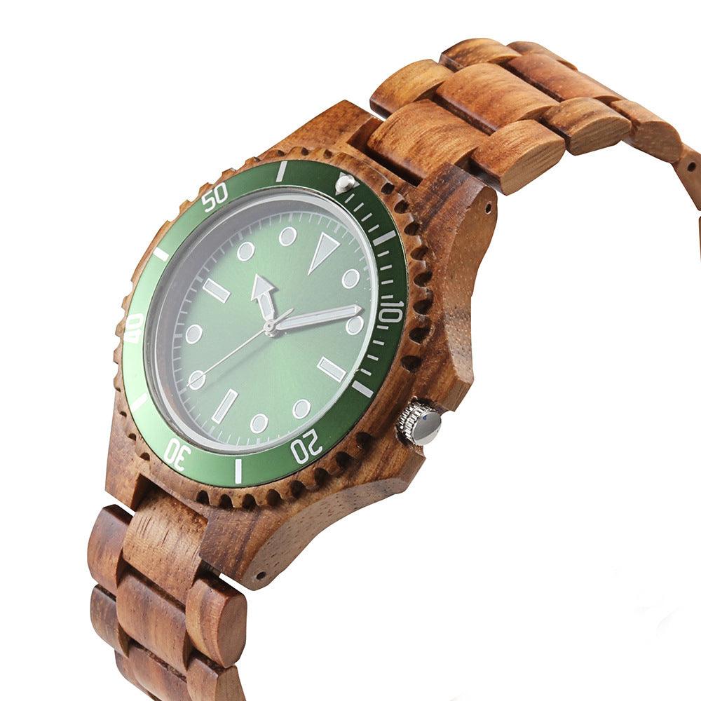 Mens Solid Wood Set Business Quartz Watch - Trendha