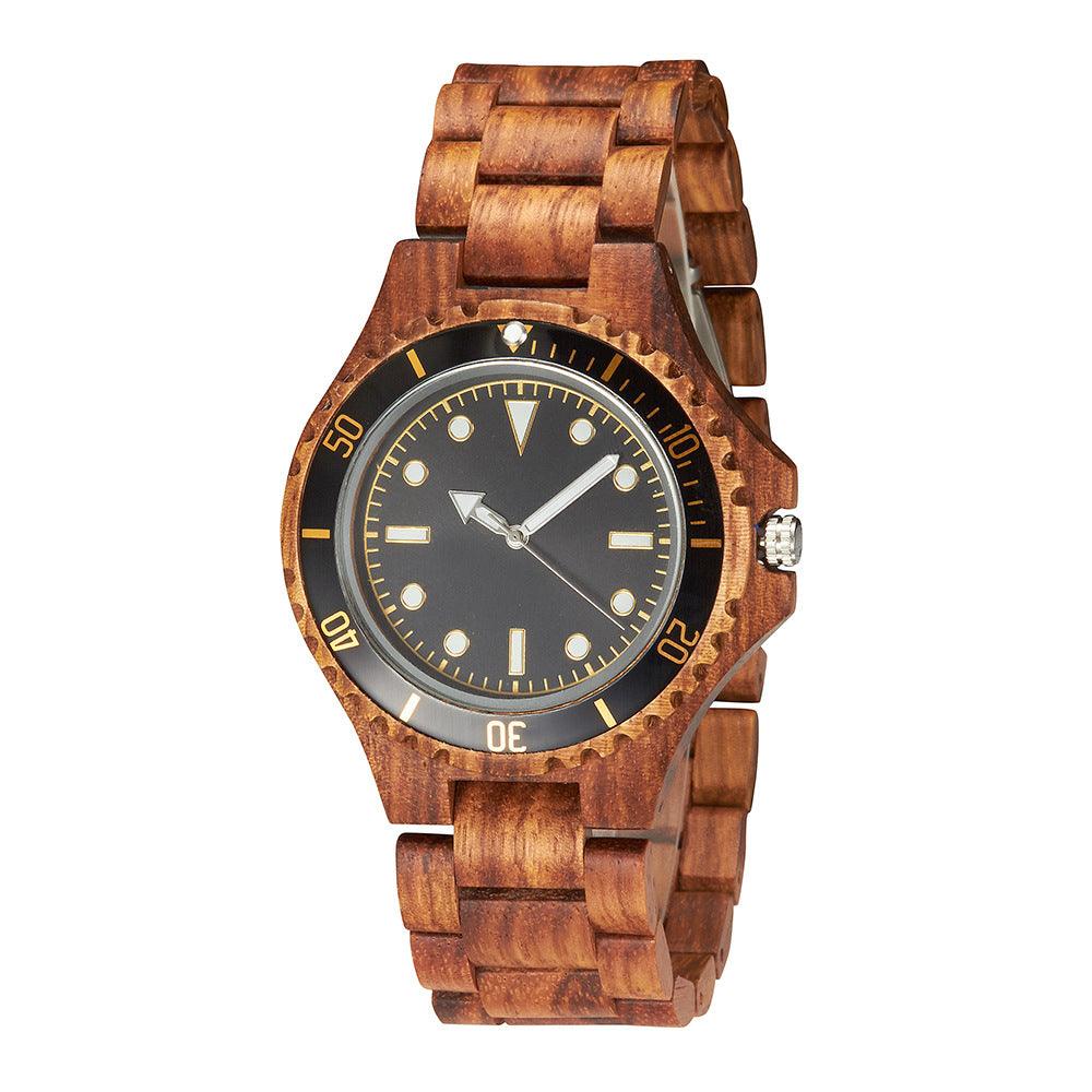 Mens Solid Wood Set Business Quartz Watch - Trendha