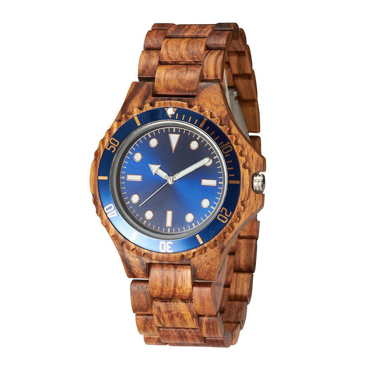 Mens Solid Wood Set Business Quartz Watch - Trendha