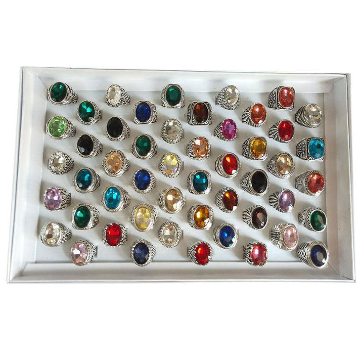 Mixed Glass Crystal Gemstone Ring - Trendha