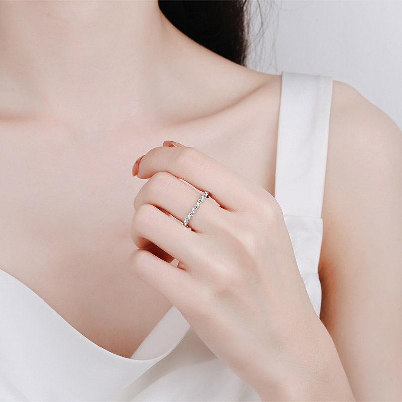 Moissanite Water Ripple Fashion Ring - Trendha