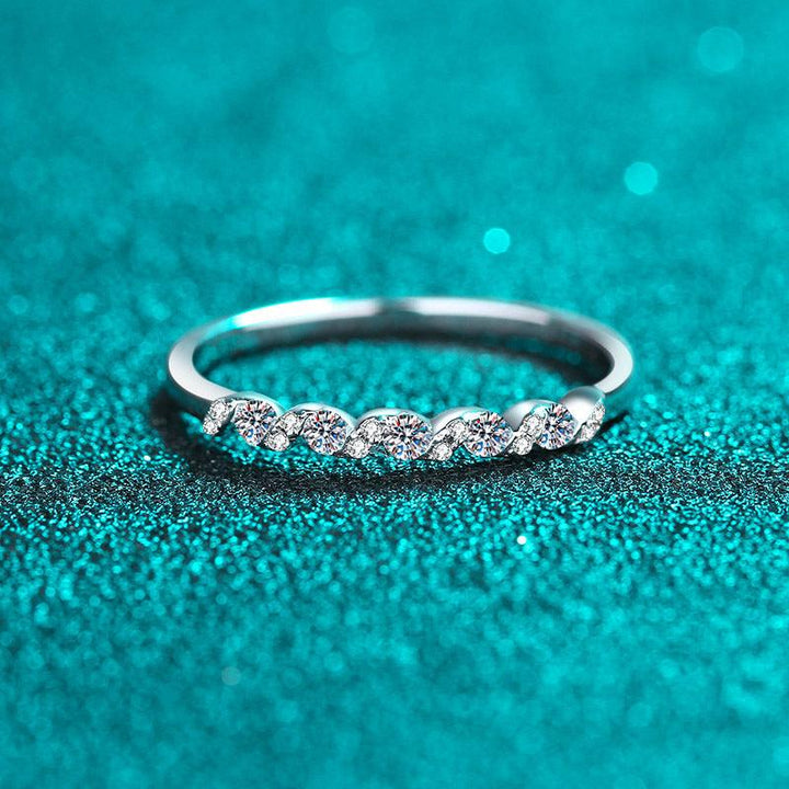Moissanite Water Ripple Fashion Ring - Trendha