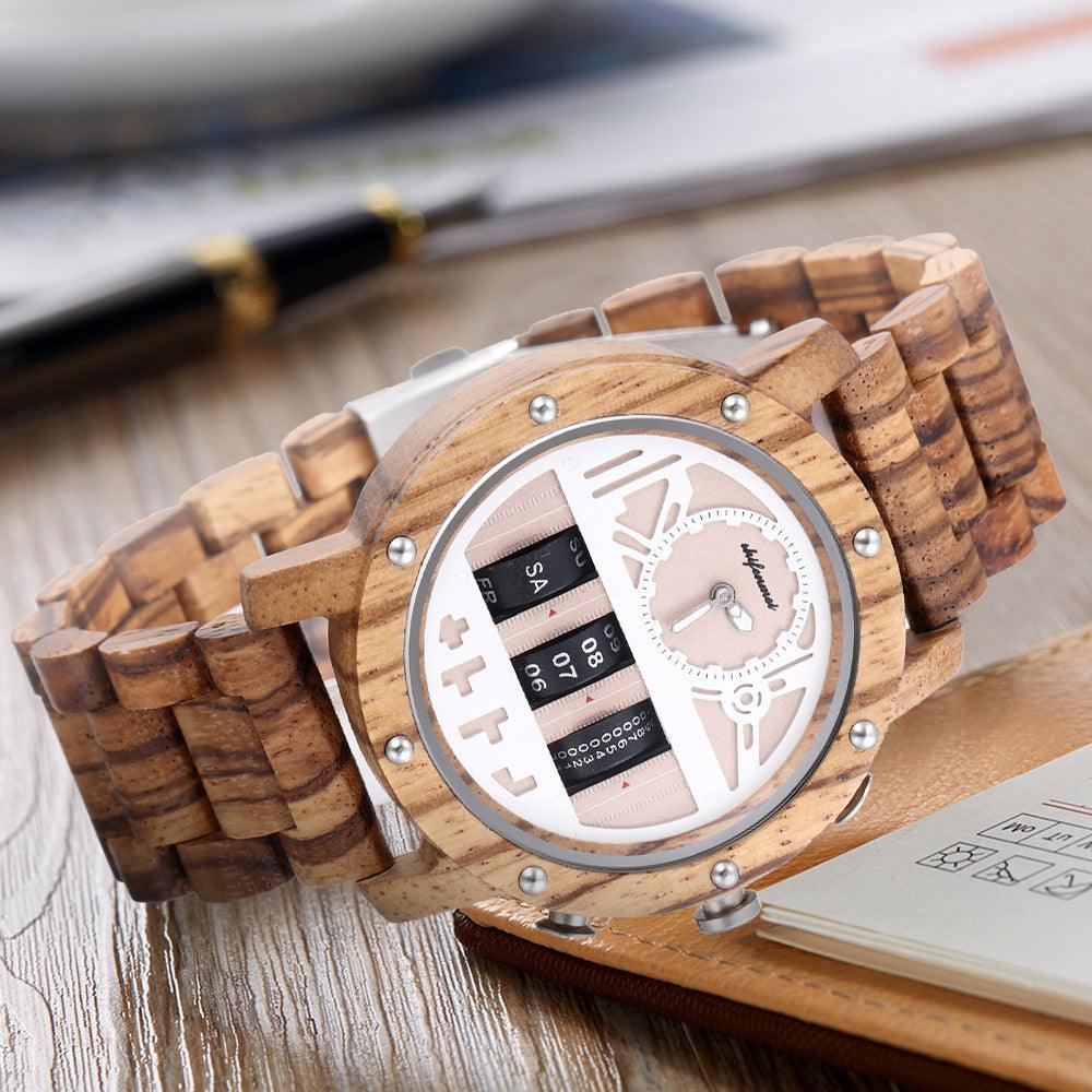 Multi Functional Mechanical Men's Wooden Watch - Trendha