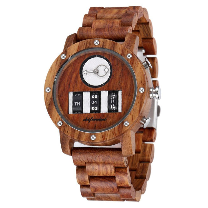 Multi Functional Mechanical Men's Wooden Watch - Trendha