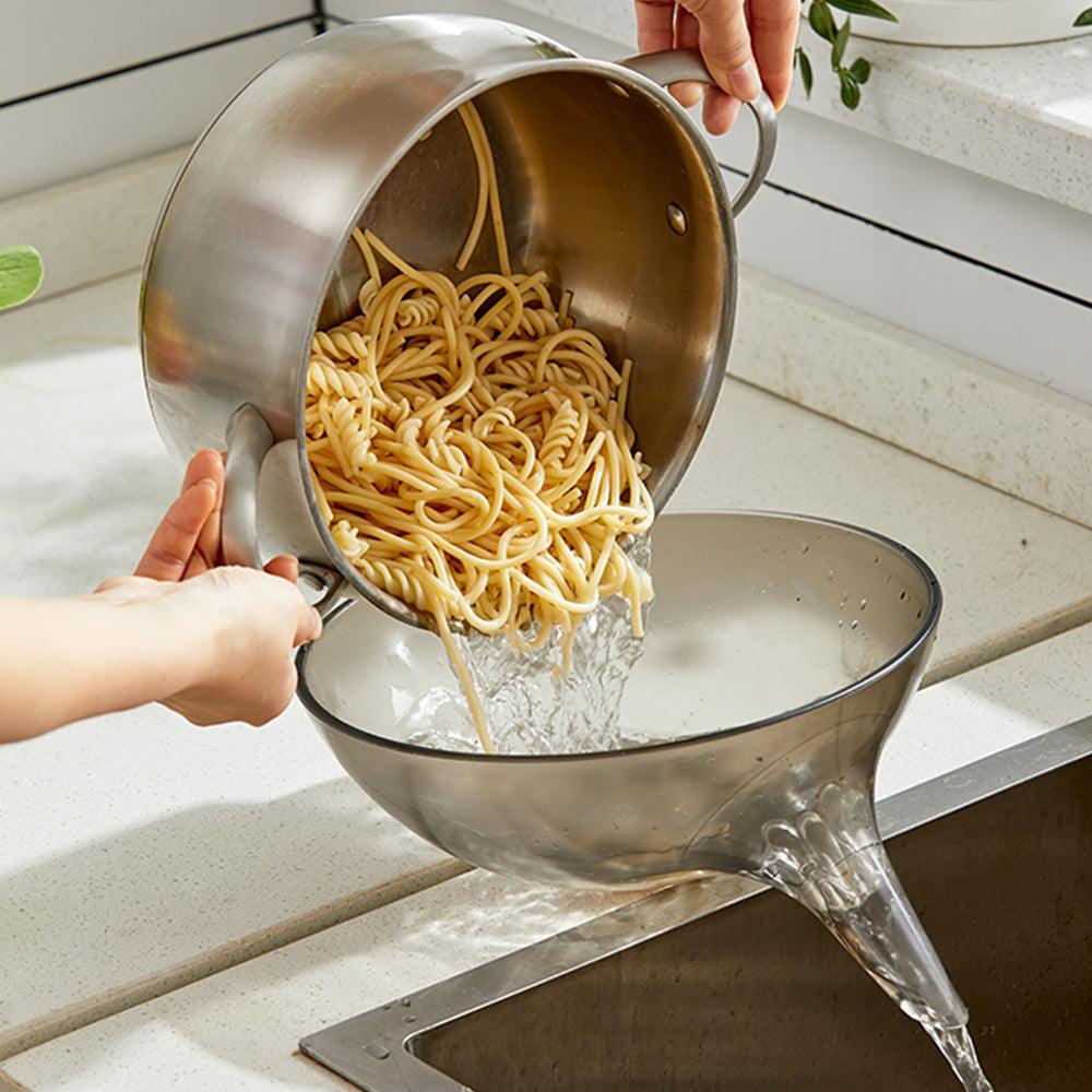Multifunctional Drain Bowl Household Kitchen Dish Basin Drain Basket Plastic Creative Vegetable Fruits Food Colander Baskets - Trendha