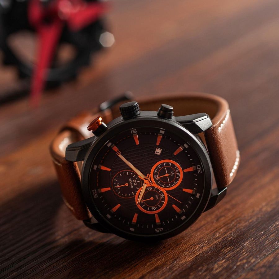 Multifunctional Leather Sports Quartz Watch - Trendha