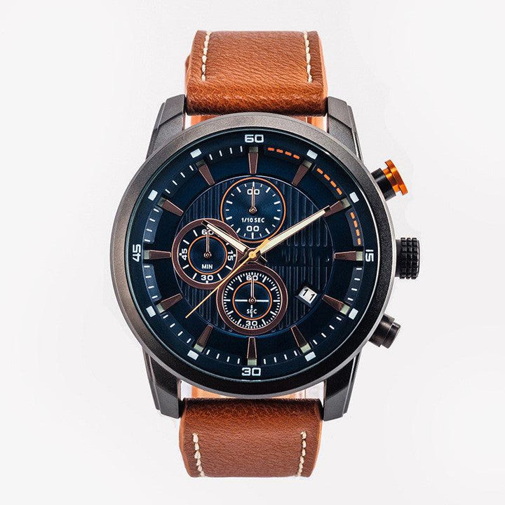 Multifunctional Leather Sports Quartz Watch - Trendha