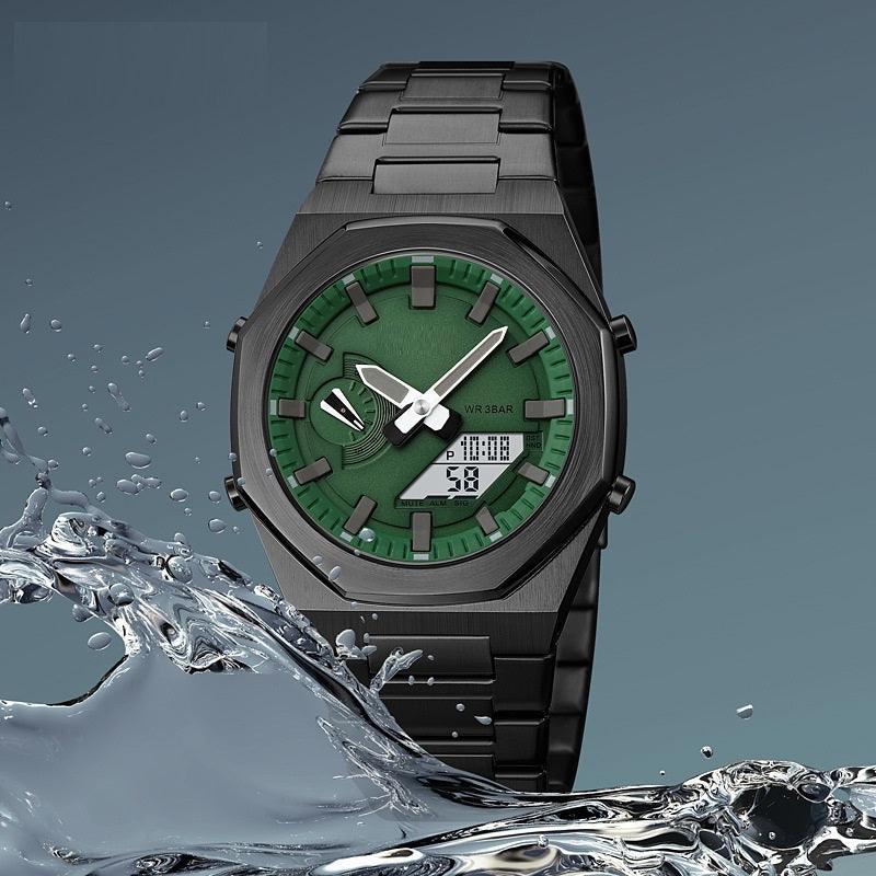 Multifunctional Sports Electronic Male Student Five Sets Of Alarm Clock Business Waterproof Watch - Trendha
