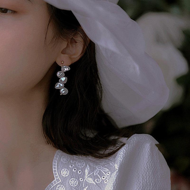 Natural Aurora Petal Baroque Pearl Earrings - Trendha
