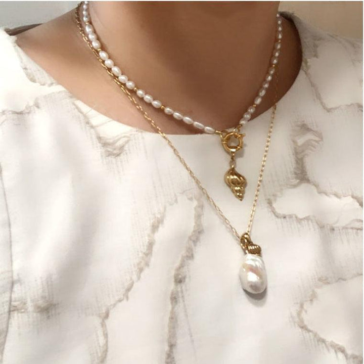 Natural Freshwater Short Pearl Necklace Women - Trendha
