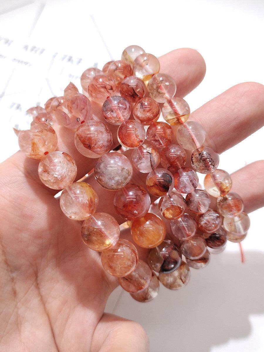 Natural Red Glue Flower Crystal Bracelet - Trendha