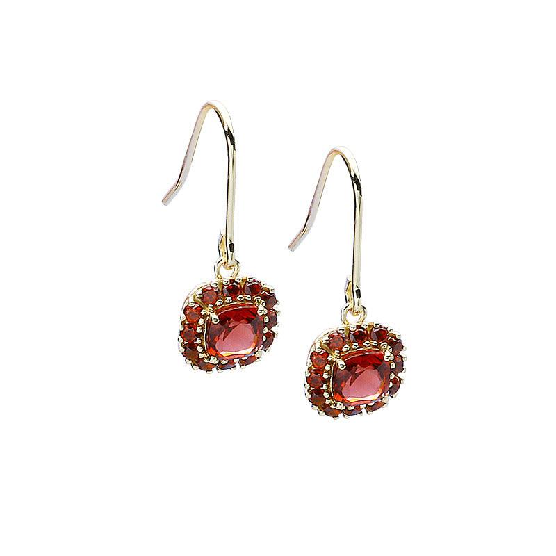Natural Red Pomegranate Earrings - Trendha