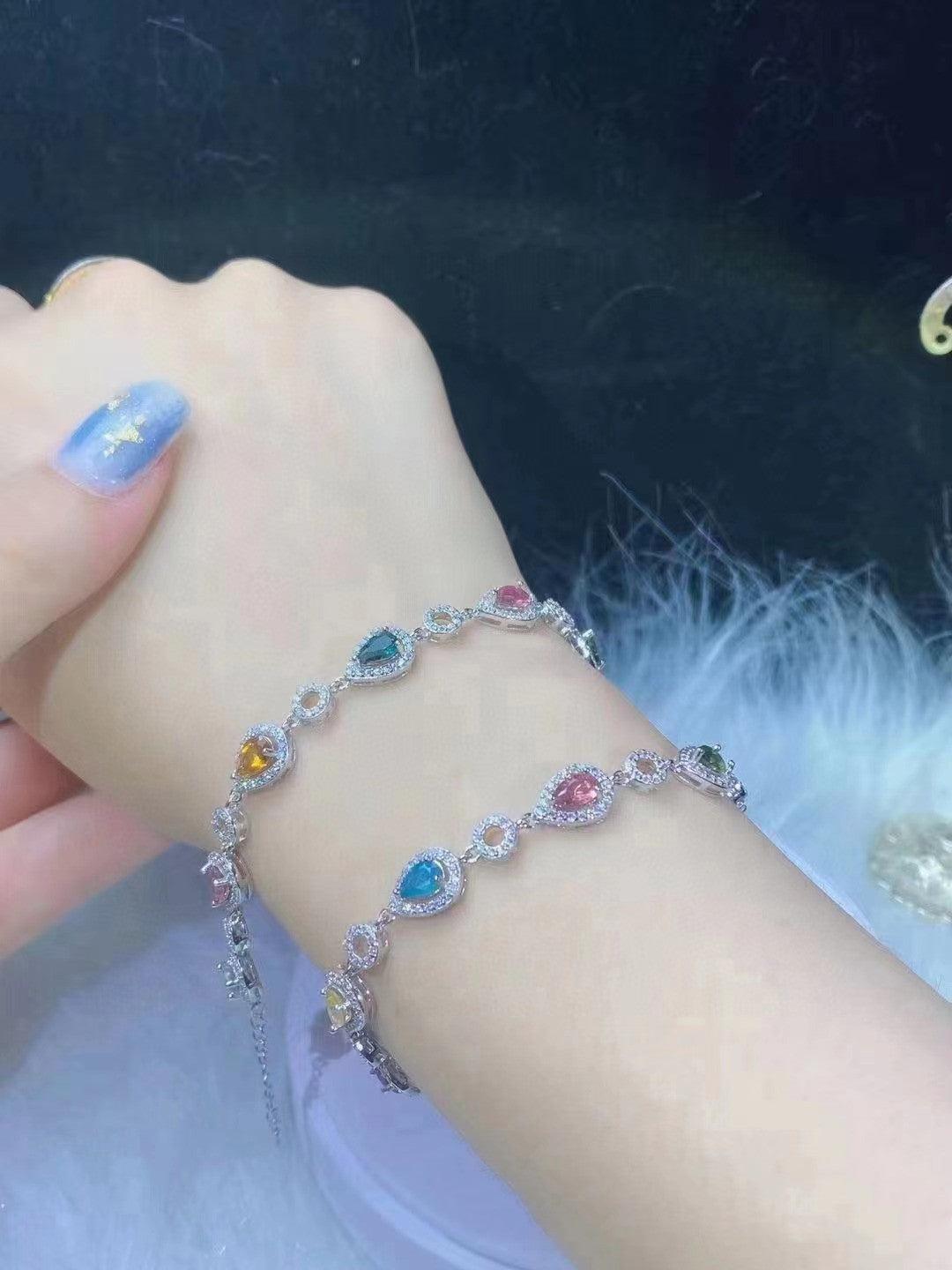 Natural Tourmaline Bracelet Candy Color Matching - Trendha