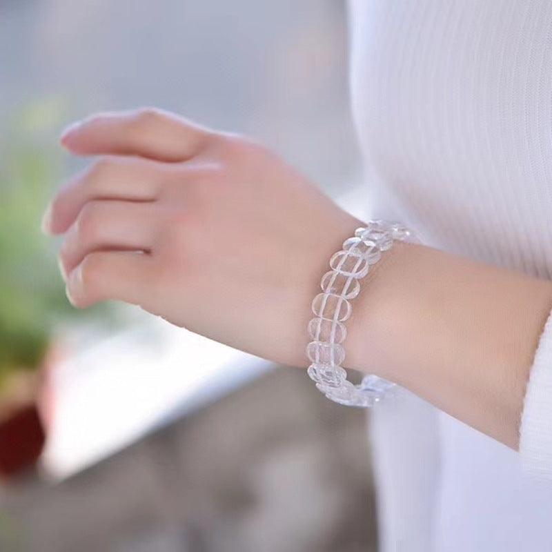 Natural White Crystal Single Loop Bracelet - Trendha