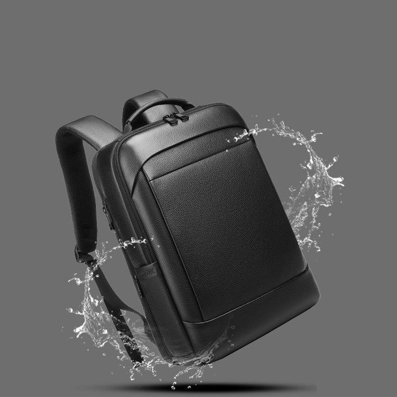 New Business Commute Leather Backpack Men - Trendha