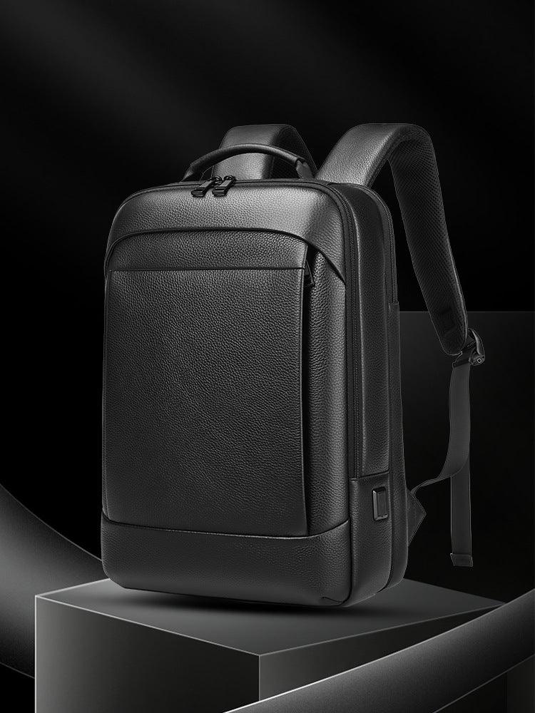 New Business Commute Leather Backpack Men - Trendha