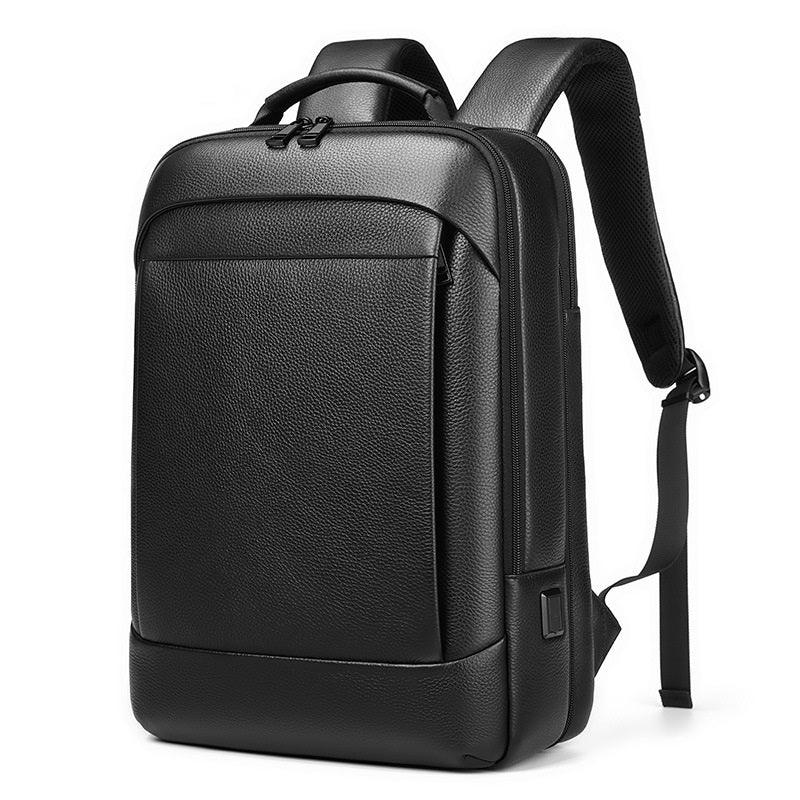 New Business Commute Leather Backpack Men - Trendha