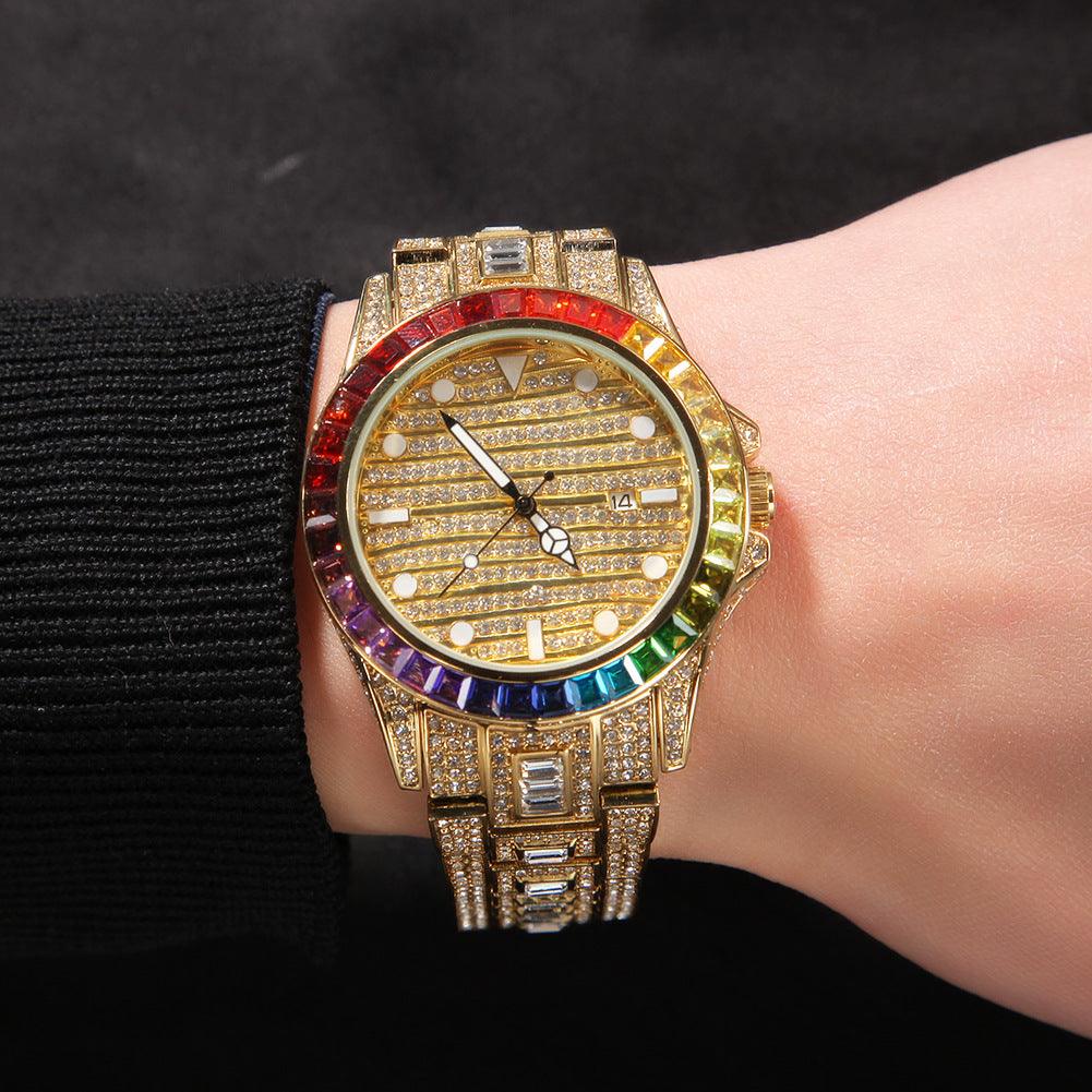 New Color Diamond Butterfly Double Button Quartz Watch - Trendha