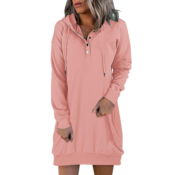 New Hot Fashion Women's Solid Hooded Drawstring Sweater - Trendha