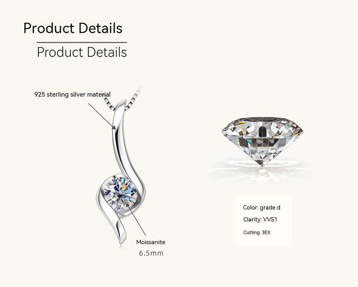 New Internet Celebrity Ins Diamond Necklace Light Luxury High-grade 925 Sterling Silver - Trendha
