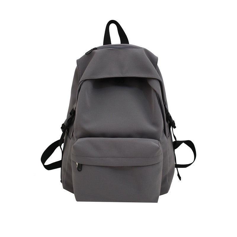 New Japanese And Korean Early High School Student Bag Nylon Solid Color Waterproof Lightweight Backpack College Students Couple Backpack - Trendha